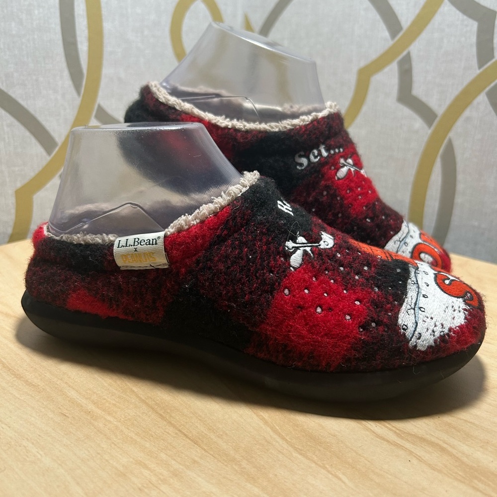 L.L.Bean X Peanuts Snoopy Daybreak Scuff Motif Womens 6 Slippers Snow Winter